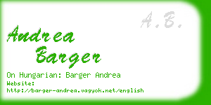 andrea barger business card